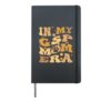 In My GSP Mom Era Groovy German Shorthaired Pointer Dog Hardcover Journal, Black