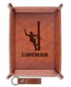 INNObeta Lineman Gifts Valet Tray, Desktop Storage Organizer, PU Leather Bedside Tray, Key Coin Holder, New House Gifts for Friends on Housewarming Party