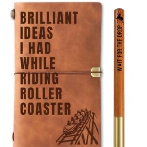 InnoBeta Roller Coaster Gifts, Roller Coaster Themed Journal Pen Set, 7.8x5 Inches, Brown