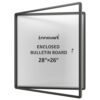 INNOVART 28”x26” Lockable Weatherproof Enclosed Whiteboard Aluminum Frame