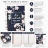 Inspirational Christian Spiral Journal for Women Navy Floral