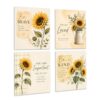 Inspirational Sunflower Wall Decor, Retro Rustic Poster For Girls Boys, 08