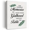 Inspirational the Fondest Memories are Made Gathered Around the Table Quote Print Canvas Wall Art Home Kitchen Dining Room Decor Motivational Painting Canvas Poster Ready to Hang Unframed 12"x16"