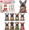 Interchangeable Cat Decorations, Cute Cat Desk Wooden Sign，#D