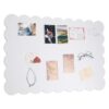 INTERWARM 1Pcs Scalloped Felt Bulletin Board, 35.4x23.6Inch Foldable Picture Boards with 20 Pushpins Self-Adhesive Vision Board Decorative Pin Board for Mother's Day Wall Home Office(Creamy White)