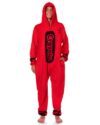 INTIMO Crayola Crayon Union Suit Adult Hooded Costume Pajama (Red, XXS/XS)