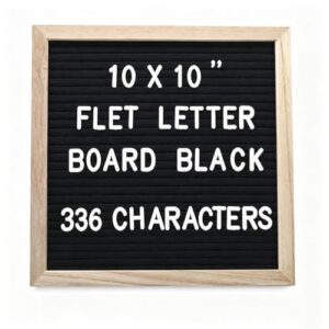 INTOMYTH 10×10 Inch Felt Letter Board with 336 Letters, Numbers & Symbols, Wooden Framed Changeable Message Board, Reusable First Day of School Sign, Wall Mountable Letter Board for Home, Classroom ﻿
