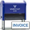 Invoice (Blue) + Statement Enclosed (Blue) Combo Self-Inking Rubber Stamp | Business & Office Rubber Stamps (Blue Ink) - Q-400