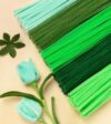 IOOLEEM Green Pipe Cleaners,200pcs in 5 Colors