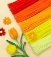 IOOLEEM Orange Pipe Cleaners,200pcs 5 Colors