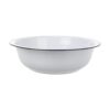 Ipetboom Retro Enamel Mixing Bowl Large Capacity White Thick Sturdy