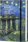 ipoul Art Journal, Sketch book, Blank Notebook, 130gsm, Thick Paper Sketchbook, A5, Hardcover Drawing Notebook, Blank Page Journal, Lay Flat, Unlined, Van Gogh Starry Night Over the Rhone