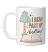 I Read Past My Bedtime Bookworm Reader Librarian Retro Ceramic Mug, White, 11oz