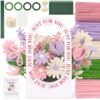 Irenare Pipe Cleaner Flower Kit, 500 Pipe Cleaners Craft with 3 Portable Display Boxes, 5 Colors Chenille Stems, Stamen, Floral Foam, Tape and Ribbon for DIY Bouquet, Art and Craft Supplies