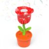 Irfora Bubble Blower Stylish Rose Flower Design Automatic Bubble Machine for Summer Parties and Outdoor Events RedPink Rechargeable Bubbles Maker for Birthday-Plastics (Red)