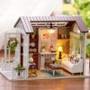Irfora DIY Miniature Dollhouse Kit with Furniture and LED Lights for Birthday Gift DIY Dollhouse Miniature Kit