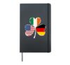 Irish American German Flag Shamrock St Patricks Day Lucky Hardcover Journal, Black