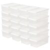 IRIS USA 20-Pack 6 Qt Storage Bins with Lids, Stackable Box, Clear/White