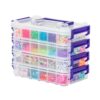 IRIS USA 2 Qt. Bead Organizer Storage Bins |Made in USA| - Clear/Violet