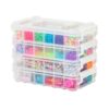 IRIS USA 2 Qt. Bead Organizer Storage Bins |Made in USA| - Clear/White