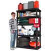 IRIS USA Plastic Storage Shelves |Made in USA| 68"H x 36"W x 18"D - Black