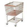 Iron and Wood Laundry Basket Cart with Hanging Rack