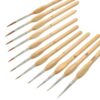 IronovaGarage Miniature Detail Paint Brush Set – 11 Pcs Small Painting Brushes with Wood Handle, Fine Detail Paint Brushes for Acrylic, Watercolor, Oil, Model Figures & Crafts(Wood)