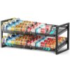 iSPECLE Can Organizer for Pantry - Expandable Width, Holds 48 Cans, Black