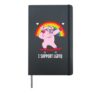 I support LGBTQ pig LGBT flag Hardcover Journal, Black