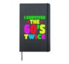 I Survived The 60s Twice Sixties 70th 70s Year Old Birthday Hardcover Journal, Black