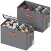 ISusaid Shoe Organizer for Closet, Fits 16 Pairs, Gray, 2 Pack