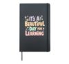 It's A Beautiful Day For Learning Cute Teacher Retro Hardcover Journal, Black