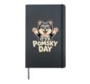 It's a Pomsky day Cartoon Cross Pomeranian Husky Breed Dog Hardcover Journal, Black