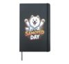 It's a Samoyed day Cartoon White Plush Pet Dog Breed Sammie Hardcover Journal, Black