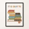 It's Okay Quote Wall Art, Inspirational Classroom Canvas Poster Decor