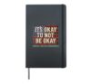 It’s Okay To Not Be Okay Mental Health Awareness Ribbon Hardcover Journal, Black