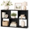 IULULU 6-Cube Storage Organizer Shelf, Freestanding Bookcase - Black