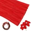 Iuuidu 150 Pieces Pipe Cleaners Chenille Stem, Red Craft Pipe Cleaners