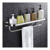 IVQAPP Bathroom shelf Bathroom Shelf Tempered Glass with Towel Bar Wall Mounted Stainless Steel Packing with Screws 13~33 Inch 0919 (Size : 63cm) (33cm)