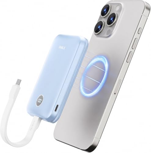 iWALK Magnetic Power Bank 10000mAh, 30W Wireless Portable Charger with Fast Charging USB-C Cable,Qi2 Certified 15W Battery Pack with LED Display for iPhone 17/16/16 Pro/15/14/13 Series, Samsung Galaxy
