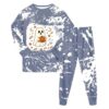 IWIHMIV Girls Halloween Long Sleeve Pants Set Casual Print Outfits（Grey,5 Y
