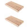 IWOWHERO 2pcs Wooden Domino Holders Organizer for Mexican Train and Board Games, Lightweight Sturdy Construction Aesthetic Design, Khaki Wood Material for Indoor and Outdoor Gatherings