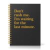 IYKQTRE Last Minute A5 Black Gold Spiral Lined Notebook for Procrastinators