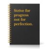 IYKQTRE Progress A5 Black Gold Spiral Lined Notebook for Graduates