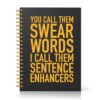 IYKQTRE Sentence Enhancers A5 Black Gold Spiral Lined Notebook for Coworker