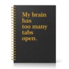 IYKQTRE Too Many Tabs A5 Black Gold Spiral Lined Notebook for Programmers