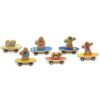 Jack Rabbit Creations Bamboo Pull Back Surfer Racers, Kids & Dogs, Set of 6