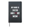 Jacob I Love My Mom Cute Personal Mother's Day Hardcover Journal, Black