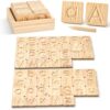 Jaloro Alphabet Tracing Board for Kids, 26 Wooden Letter Tiles with Stylus
