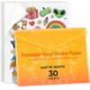 JANDJPACKAGING Printable Vinyl for Inkjet Printer - 30 Pack Printable Vinyl Sticker Paper Matte White - Standard Size 8.5"x11"
